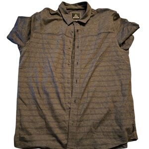 Prana Charcoal Patterned Men's Button Down Shirt